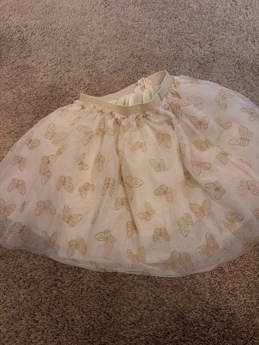 H&M White Tulle Skirt with Gold Butterfly Detail